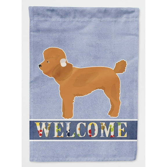 Carolines Treasures CK3671CHF Toy Poodle Welcome Flag Canvas House Size  Large multicolor