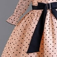 thumbnail image 4 of Girls Retro Polka Dot Dress Long Sleeve Wedding Princess Maxi Boho Dress 3-9 Year, 4 of 5