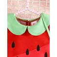 thumbnail image 4 of Suealasg Toddler Girls Fruit Costume Sleeveless Doll Collar Watermelon Print Dress with Bag Baby Party Clothing Costumes, 4 of 8