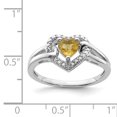 thumbnail image 2 of 925 Sterling Silver Rhodium-Plated Whiskey Quartz Diamond Ring Size 8, 2 of 6