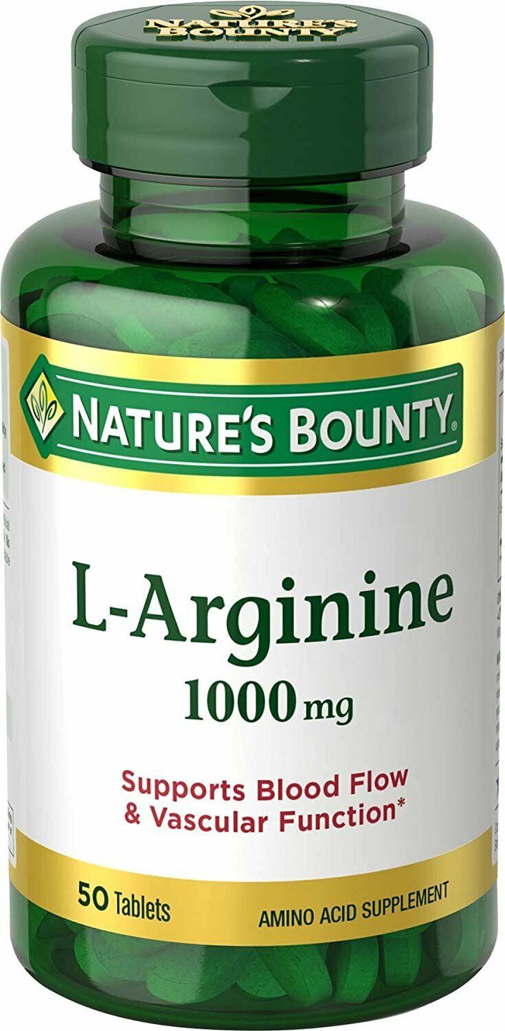 Nature's Bounty LArginine Amino Acid Supplement Tablets NonGMO 1000