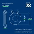 thumbnail image 2 of Stainless Steel Worm Drive Hose Clamps 1"- 2-1/4" Adjustable SAE 28, 10 PCS, 2 of 8