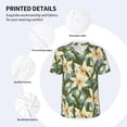 thumbnail image 3 of Goofa Lilies Flowers Pattern Mens Golf Shirt Baseball T-shirt Moisture Wicking Dry Fit Performance Sport Short Sleeve Striped Golf Polo Shirts-3X-Large, 3 of 7