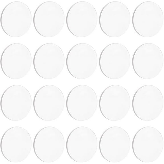 60 Pcs Clear Circles Acrylic Sheet 1.18" Circular Miniature Bases 2mm Thick Blanks Action Figure Display Base Round Acrylic Base for Miniatures Wargame Holiday Craft Keychain DIY