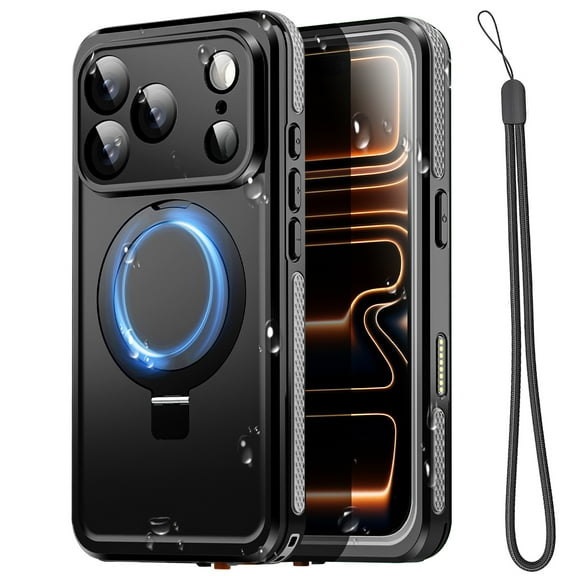 AICase Magnetic Waterproof for iPhone 17 Pro Max Case [Built-in Screen Protector][Invisible Stand][Fit for MagSafe][360º Full Body Sealed] Rugged IP68 Underwater Case for iPhone 17 Pro Max 6.9''