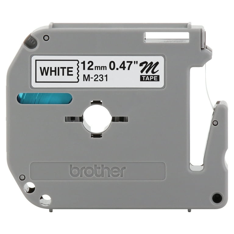 Brother Label Tape M2312PK 12mm x 26.2 ft. Black on White Non