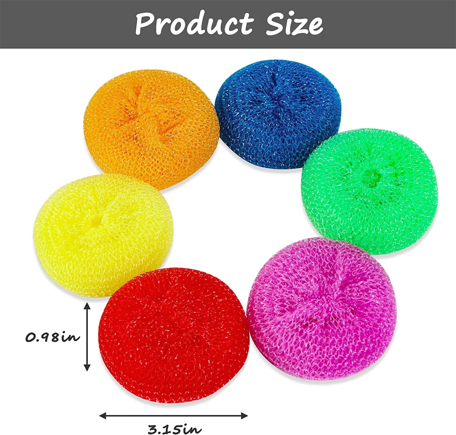  Plastic Dish Scrubbers for Dishes Plastic Pot Round Scrubber  Scouring Pad Nylon Dish Scrubber, Mesh Scouring Dish Pads Non Scratch  Scrubbers (Rainbow Colors, 15 Pieces) : Health & Household