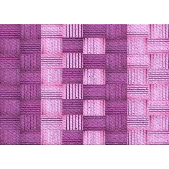 Ahgly Company Indoor Rectangle Patterned Violet Purple Area Rugs, 7' x 10'