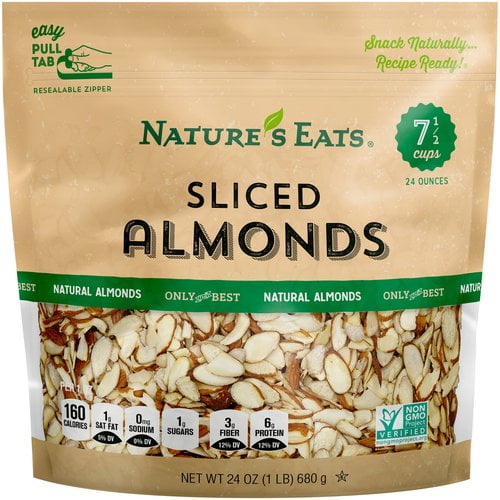 Fremkald Pirat Til sandheden Nature's Eats Sliced Natural Almonds, 24 Oz - Walmart.com