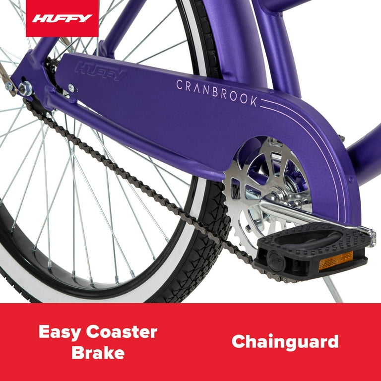 Huffy Cranbrook Women s Cruiser Bike 26 Wheels Comfort Saddle Purple Walmart