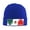 Blue, variant on Mexican Flag Print Winter Beanie Hats for Men Women Warm Cozy Knitted Cuffed Skull Cap Black