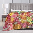 thumbnail image 4 of Colorful Candy Blanket Gifts For Kids Adults - Lightweight Throw Blanket For Bedroom Living Room Decor Soft Fuzzy Fleece Cozy Plush Bed Couch 50"X40", 4 of 7