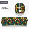 thumbnail image 3 of Cauagu Pineapple Fruit Colorful Print Leather Pencil Pen Case - Stationery Bag Portable Stationery Bag Big Capacity Pencil Pouch Cosmetic Organizer Bag for Men & Women, 3 of 7