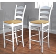 thumbnail image 3 of TMS 30" Indoor Ladder Back Bar Stool with Rush Seat, Set of 2, White, 3 of 6