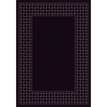 Milliken Design Center Area Rug WINDSWEPT ONYX Windswept Onyx Angled Petals 7' 7" x 7' 7" Round