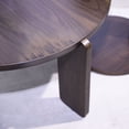 thumbnail image 6 of CQSXDA 32.68 Inch Diameter Round Black Oak Nesting Coffee Table Set Of 2 With Wear Resisting PU Paint Ideal For Living Rooms，Walnut, 6 of 9