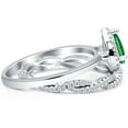 thumbnail image 2 of Divine Creation 2.35 Ct Pear Cut Green Emerald Wedding Christmas Thanksgiving Bridal Ring Set 14K White Gold Plated 925 Sterling Silver For Women's -4.5, 2 of 3