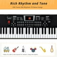 thumbnail image 5 of GLARRY 61-Key Portable Electronic Piano Keyboard for Beginner w/Lighted Keys, LCD Screen, Microphone, Headphones, 3 Teaching Modes, Built-In Speakers, 5 of 13
