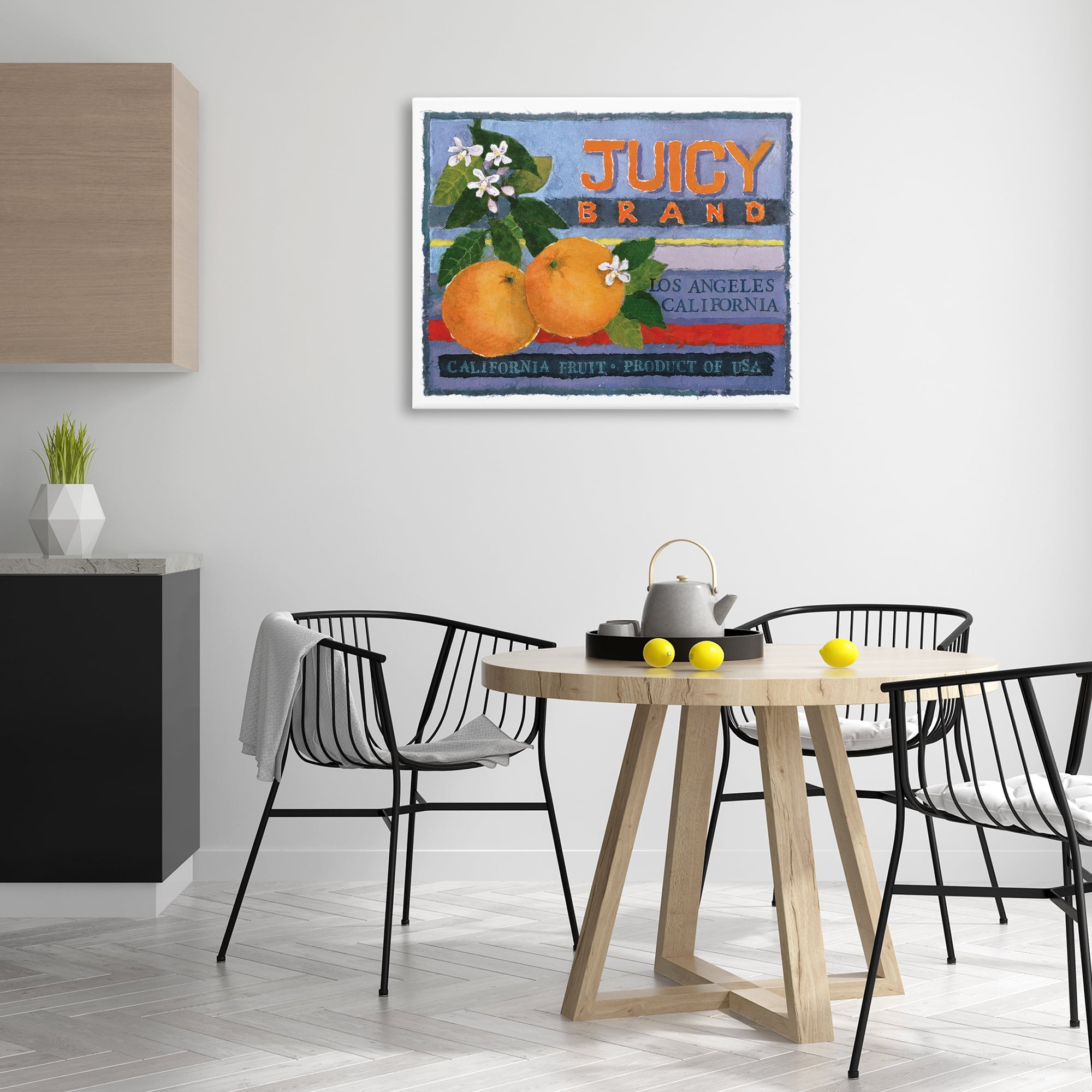 Stupell Industries Juicy Brand Oranges Food & Beverage Painting Gallery Wrapped Canvas Art Print Wall Art, 40 x 30