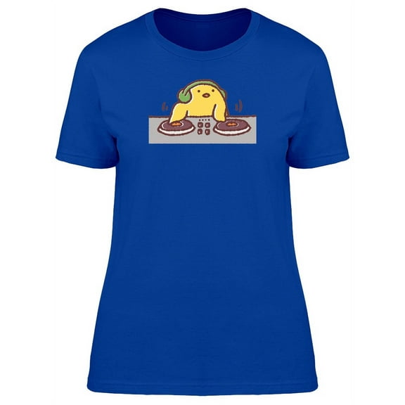 Cute Dj Chicken Cartoon T-Shirt Women -Image by Shutterstock, Female Small