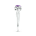thumbnail image 3 of ANGARA Natural Amethyst and Diamond Split Shank Ring in 14K White Gold for Women (Size-6x4mm) | February Birthstone, Birthday, Anniversary, Jewelry Gift for Women | Natural Amethyst Ring, 3 of 8