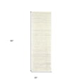 thumbnail image 3 of 8' Ivory Geometric Hand Woven Runner Rug, 3 of 4