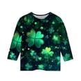 thumbnail image 4 of SDNall Mignons Hauts à Manches Longues pour Enfants, Taille Moyenne à Grande, Chandail Décontracté à Col Rond, T-Shirt Imprimé St. Patrick Doux et Respirant, 4 of 5