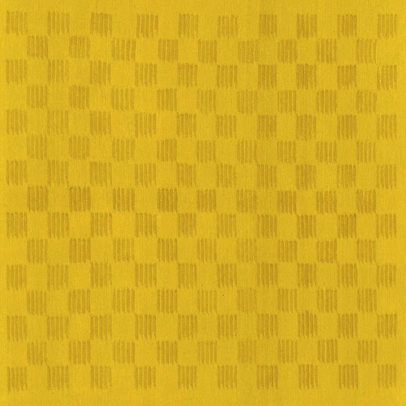 Ahgly Company Machine Washable Indoor Square Checkered Yellow Modern Area Rugs, 3' Square