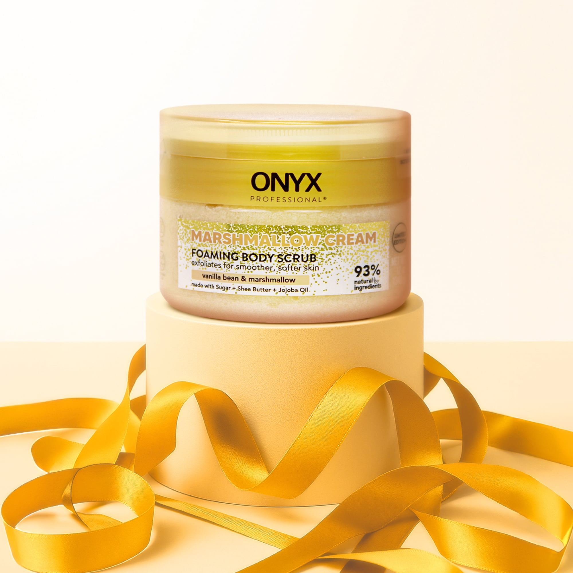 ONYX Professional Foaming Body Scrub with Scrubber, Marshmallow Cream, 12 oz