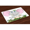 thumbnail image 1 of Ambesonne Animal Cartoon Place Mats Set of 4, Garden Daisies, Standard Size, Multicolor, 1 of 4