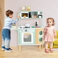 thumbnail image 5 of INFANS Kids Kitchen Playset, Toddler Wooden Pretend Cooking Set with Stove Microwave Dustbin Storage Cabinet, Play Kitchen Toy Set with Toy Food Cookware Accessories for Children Boys Girls, 5 of 11