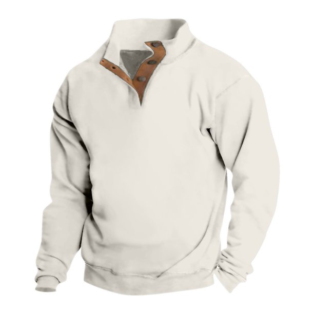 Spring And Autumn Men's Standing Collar Sweatshirt Is Outdoor Casual Sweaters Tops S