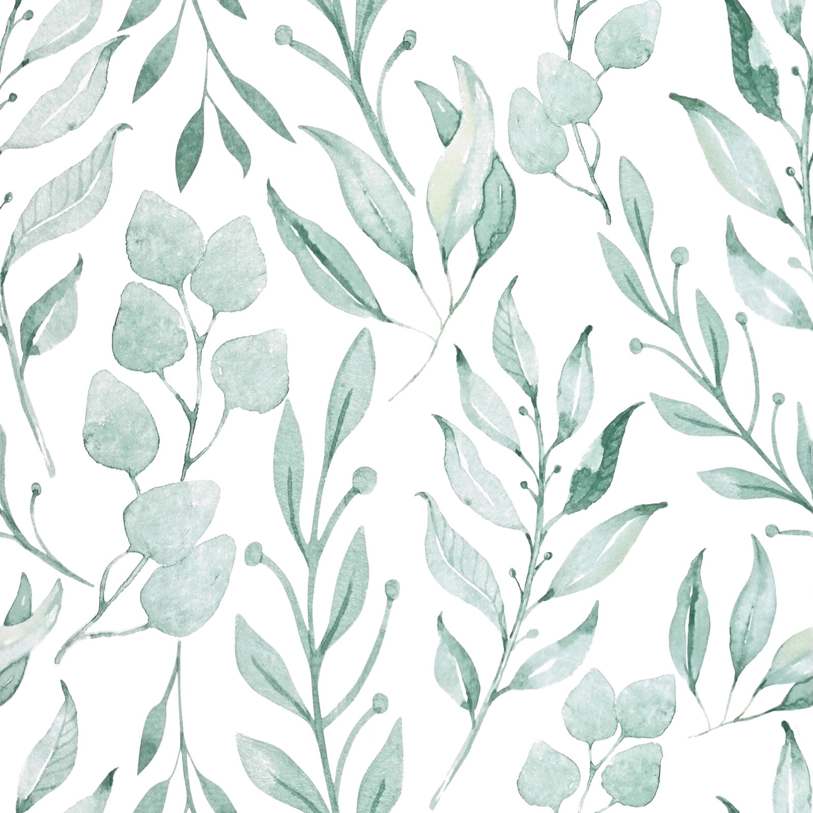 Caltero Peel and Stick Wallpaper Floral Wallpaper Green Leaf Self Adhesive Wallpaper,17.7 in x 590 in