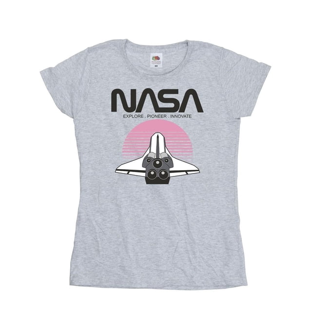 NASA T-Shirt en Coton pour Femmes Navette Spatiale Coucher de Soleil