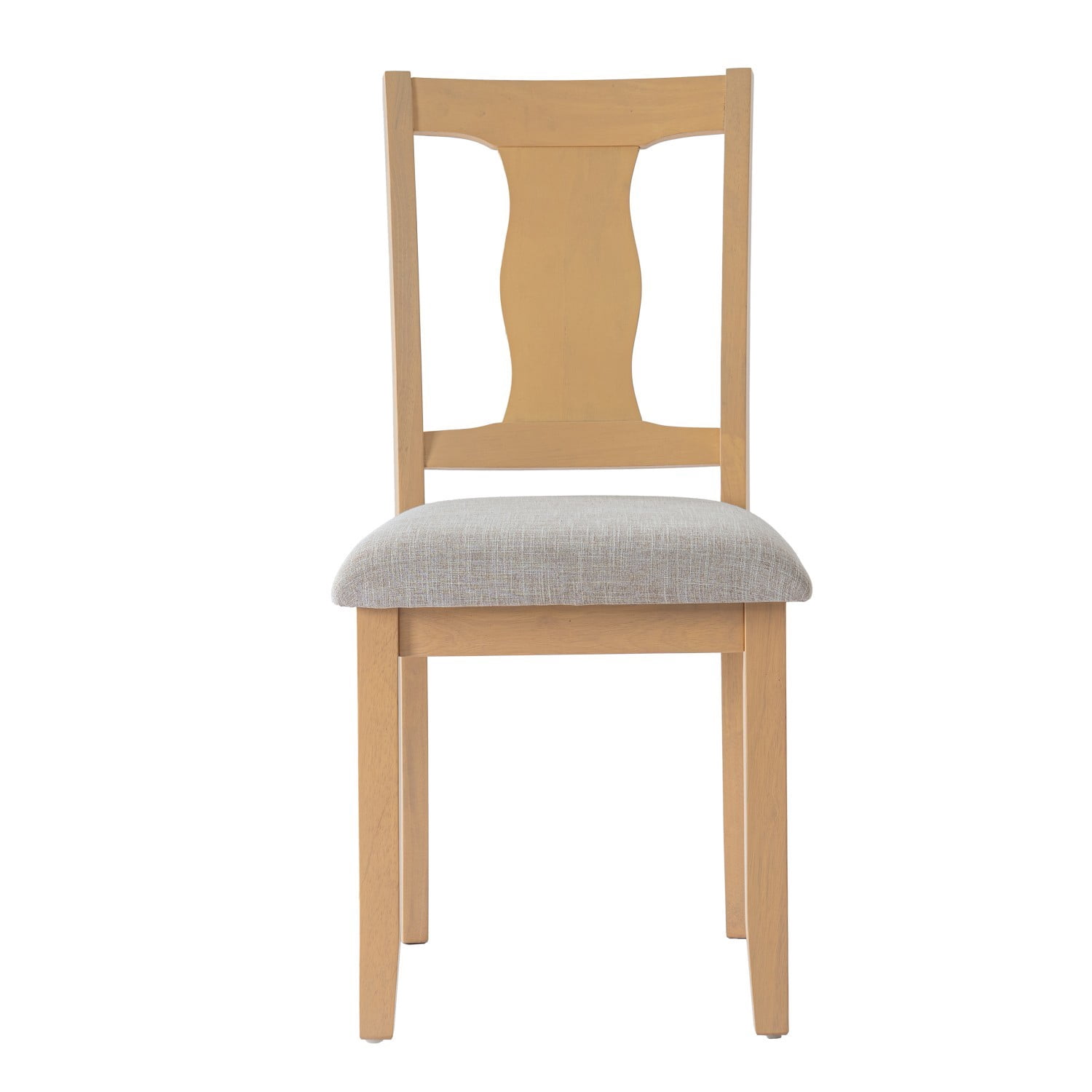 Dining Chairs Set of 2, Mid Century Modern Wood Chairs with Padded Upholstered Seats, High Backrest, Accent Kitchen Chairs, Natural Beige