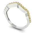 thumbnail image 2 of 0.23 ctw Wedding Band for Women - 14K White Gold Natural Citrine Stackable Eternity Ring, 2 of 6