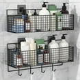 thumbnail image 2 of Ratfeit Wall Basket, Hanging Basket, Wire Basket, Wall Storage, Wall Organizer, Wire Baskets for Organizing, Mesh Structure, Sundries Basket, Kitchen Accessories, Hanging Kitchen Baskets, Black, 2 of 7