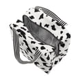 thumbnail image 2 of Unique Bargains 1 Pc Portable Insulated Lunch Tote for Work 9.06"x5.51"x7.87" Black White, 2 of 5