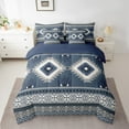 thumbnail image 2 of jejeloiu Rustic Western Aztec 7-Piece Twin Bedding Sets,Bohemain Geometric Pattern Bedding Comforter Set,Deepblue White Gray Sheet Sets For Kids,Luxury Bedroom Decor Reversible, 2 of 8