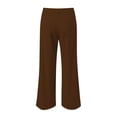thumbnail image 5 of Xyant Teen Girls Corduroy Wide Leg Pants Kids Baggy Straight Adjustable High Waist Trousers Uniform Pants for Girls (Coffee,7-8 Years), 5 of 9