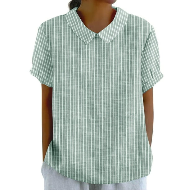 Vestidos Casuales Para Mujer, Blusas De Mujer De Moda Moda de verano para mujer, cuello en V, manga tres cuartos, color liso