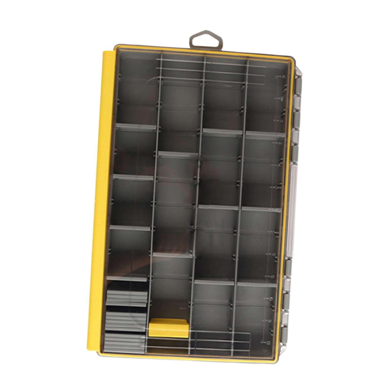 Wswqop Fishing Tackle Box Lightweight Multi Grids Lure Box Convenient Storage Container 27.5x18x4.5cm