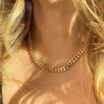 thumbnail image 2 of Mila - 18K Gold Plated Cuban Link Chain Necklace, 2 of 4