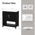 thumbnail image 2 of 30" Bathroom Vanity with Sink, Modern Bathroom Cabinet with LED Light, Bathroom Vanity Set, Double Soft Closing Cabinet Door with Organizer, Black, 2 of 7