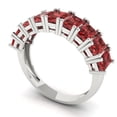 thumbnail image 2 of 2.61 ctw Wedding Band for Women - 18K White Gold Natural Garnet Stackable Eternity Ring, 2 of 6