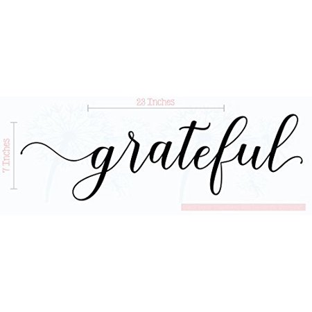 Kitchen Décor Grateful Cursive Lettering Vinyl Wall Decals Sticker 23x7