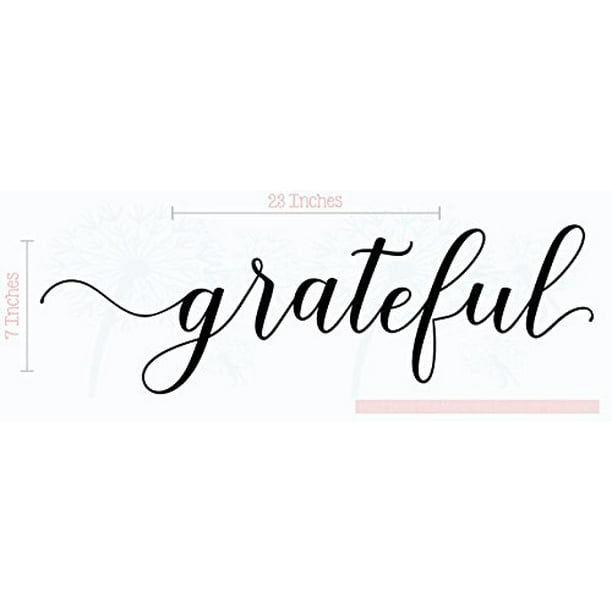 Kitchen Décor Grateful Cursive Lettering Vinyl Wall Decals Sticker 23x7