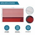 thumbnail image 6 of Nautical Anchor Placemats Set of 8, Red White Geometric Horizontal Stripes Placemats for Dining Table, Place Mats for Kitchen Tabletop, Waterproof Wipeable Dining Table Mats Set, 6 of 9