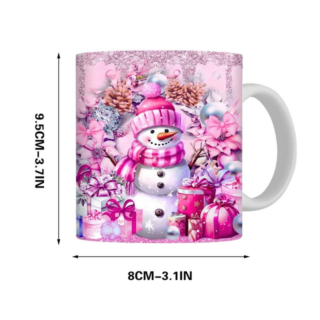 Rkstn Mug Lettering Christmas Mug Inflated Snowman Mug, Santa Mug Press Puffy 15oz 11oz Coffe