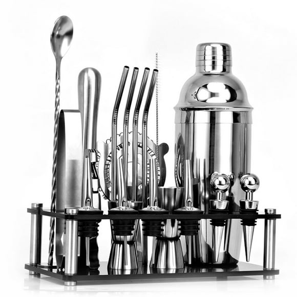 LSLJS Cocktail Shaker Set with Acrylic Stand,20-Piece Set,Gifts for Men Grandpa,Stainless Steel Bartender Kit Set,Home, Bars, Parties,Traveling, Drink Shaker